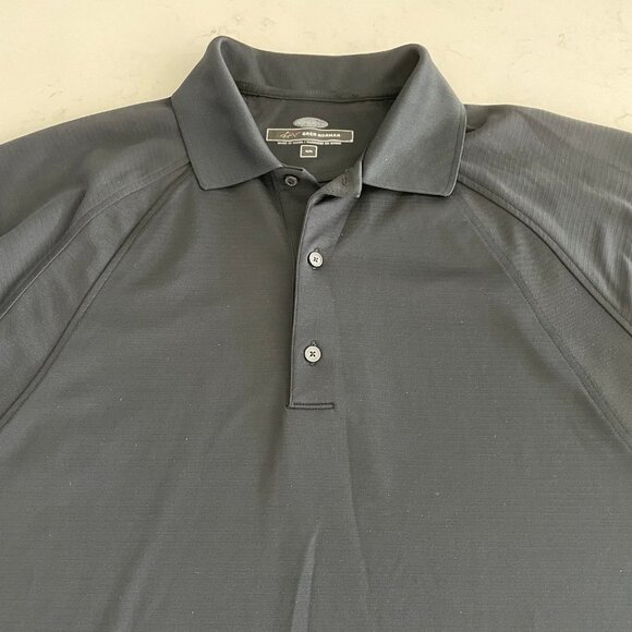 Greg Norman Athletic Sporty SS 3 Button Polyester Golf Polo Shirt Black Sz M - Picture 3 of 11